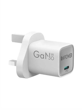 Ravpower wall charger with Type C port, 30W - white