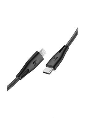 Ravpower Type C to Lightning cable, 2 meters, fabric - black