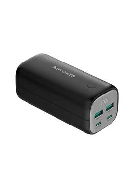 RAVPower 70W 20000mAh Power Bank, 2 Type-C Ports and 2 USB-A Ports - Black