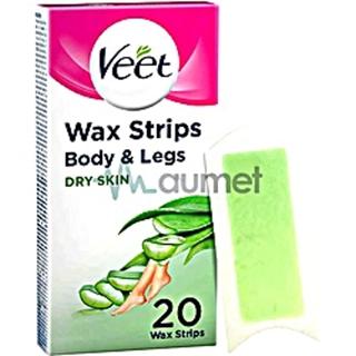 Veet Dry Skin Legs & Body Wax Strip 20 + Wipe 4