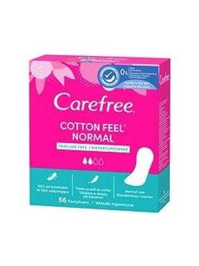 Carefree daily pads with cotton extract, without perfume, medium size, 56 pads