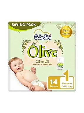 BabyJoy compressed diapers with olive oil, new born, 14 diapers, No..1