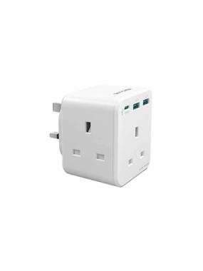 Ravpower Pioneer wall charger, 3 power outlets, two USB ports and a Type C port with PD technology, 20 watts, mini