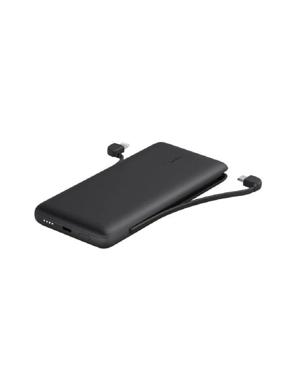 Belkin 10,000 mAh PD Power Bank with Built-in Lightning and Type-C Cable - Black