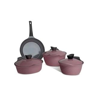 Tornado Korean granite cookware set, 7 pieces, pink