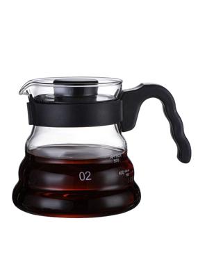 Glass coffee jug with handle and plastic lid, capacity 500 ml