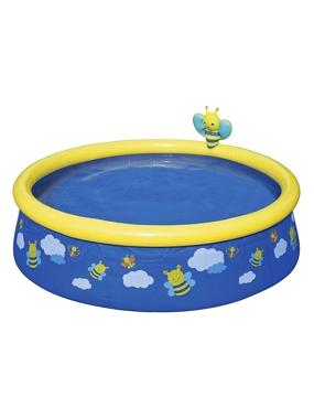 Inflatable pool with rapid spray