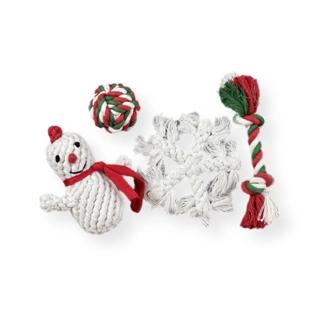 UNOMOR Dog Holiday Stocking Rope Toys Set