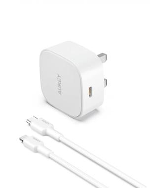 Wall charger + lightning to pd fast cable  white