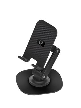 Y4832 mobile and foldable metal desk stand for mobile phone and iPad - black