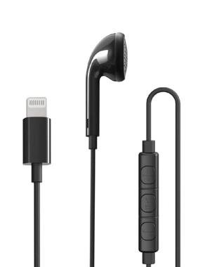 RavPower - Single Wired Lightning Headphones for Apple Devices, Apple Certified - Black