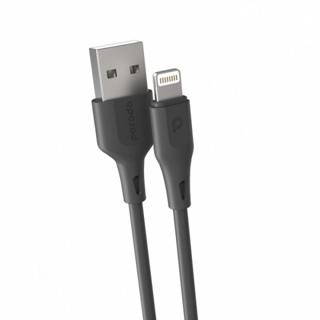 كيبل أيفون ربل usb بطول 3m من porodo - أسود