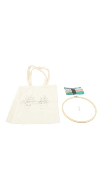 Plant Embroidery Tote Bag Kit