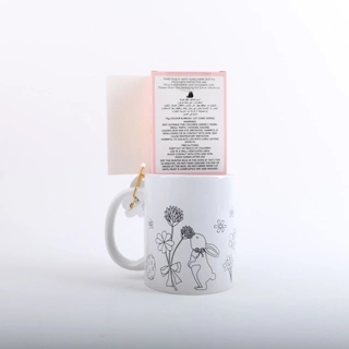 Ceramic cup gift set for painting with brush and colors