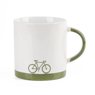 Ceramic cup with bicycle design and tool kit