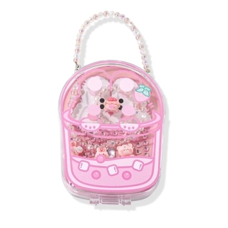 Transparent Cartoon Design Handbag with Sparkling Beads