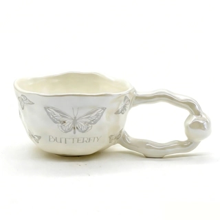 Ceramic cup with Elegant Butterfly Design