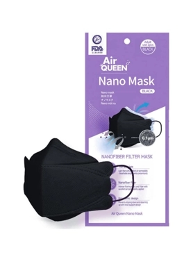 Air QUEEN Nano Filter Mask for Adults - Black
