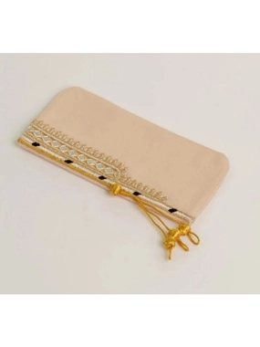 Embroidered Bisht Glasses Case - Beige