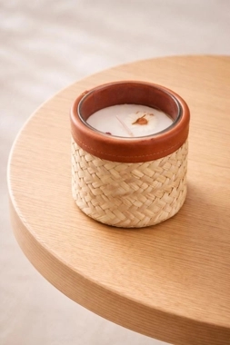 Leather & Palm Frond Candle