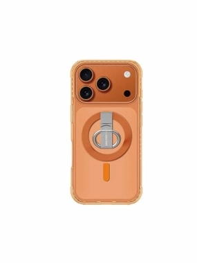 AmazingThing Titan Grip Case with Strap & Stand for iPhone 17 Pro Max – Clear Orange