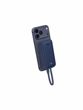 JODA MagTack 35W 10000mAh Power Bank with Built-in Type-C Cable - Titanium Blue