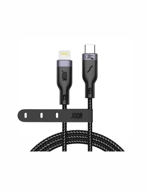 JODA Fabric Cable Type-C to Lightning, 2 Meters - Black