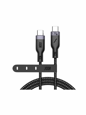 JODA Type-C to Type-C Fiber Cable, 240V, 2m Length - Black