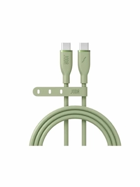 JODA Silicone Type-C to Type-C Cable, 60W, 1m Length - Green