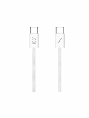 JODA Nylon USB‑C to USB‑C Cable – 60W Fast Charging – 1 Meter – White