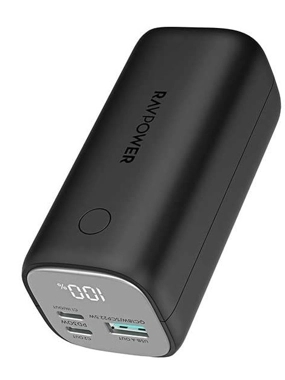 RAVPower 14000 mAh 30W Battery with Dual Type CBD and USB Port - Black RAVPower 14000 mAh 30W Battery with Dual Type CBD and USB Port - Black Product Description: Enjoy powerful and reliable portable charging with the RAVPower 30W 14000mAh portable battery This portable battery provides you with the power you need to charge your electronic devices on the go with ease. High strength The RAV Power battery has a sleek, compact design that is easy to carry in your bag or pocket. It comes with a large capacity of 14000 mAh, allowing you to charge your mobile devices multiple times before needing to be recharged. Multiple ports This portable battery is equipped with two Type-C and USB-A ports, allowing you to charge three devices simultaneously. You can use the Type-C ports to charge Power Delivery-enabled devices with up to 30W of power, such as compatible laptops, tablets, and smartphones. Display Smart display showing the charge percentage Protection and Security The RAV Power battery offers many security features, such as surge protection, overheat protection, and overcharge protection. This provides charging safety and protects connected devices from any potential issues. Contents Read More