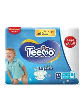 Teemo Junior 5 Diapers Jumbo Pack 28 Pieces
