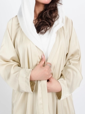 Light gold French silk abaya