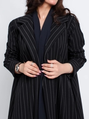 Black striped formal abaya