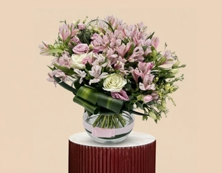 White Rose and Alstroemeria Vase