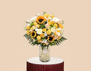 Golden Sunflower Vase