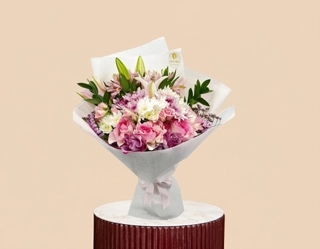Casablanca Lilies, Roses and Alstroemeria Bouquet