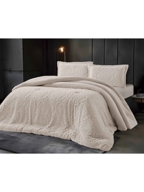 LORINZO Winter Double Comforter Set – Cream – 4 Pieces