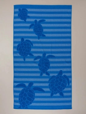 Towel Jenka Turkish Cotton Embroidered blue Size 90x160 cm