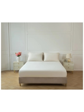 MAJIDA Summer Bamboo Comforter Set - Double Size, Creamy , 7 Pieces