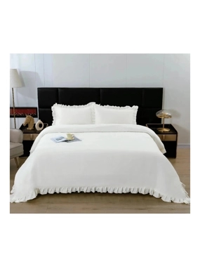 Charm Summer Duvet Cover Set Without Filling queen Cream – 4 Pieces