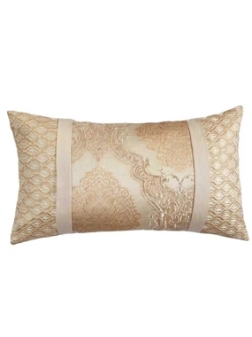 Namarq Summer Embroidered Jacquard Cotton Comforter Cover Set – Double, Beige & Gold, 12 Pieces