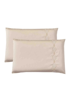 Namarq Summer Embroidered Jacquard Cotton Comforter Cover Set – Double, Beige & Gold, 12 Pieces