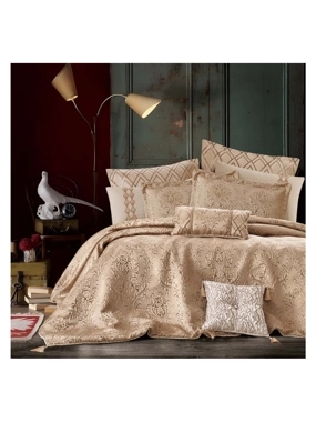 Lima summer double embroidered beige comforter , 10Pcs