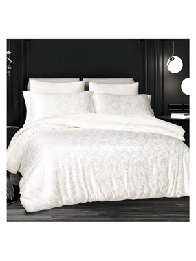 JUMA Luxury Winter Comforter Set – Queen Size 200x150 cm – Jacquard Velvet – Cream – 4 Pieces