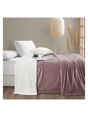 Valerio Luxury Winter Faux Fur Blanket – Double Size, Soft Pink, 230x200 cm