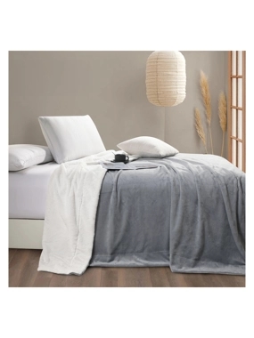 Valerio Luxury Winter Faux Fur Blanket – Double Size, Light Grey, 230x200 cm