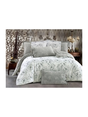 Athena winter Queen-size Grey comforter with floral patterns – 4 pieces