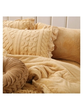 Lina winter Single and half-size Beige luxury faux fur comforter – 6 pieces.