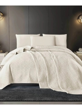 Matija Summer Blanket, Double, Creamy Cotton Jacquard, 1 Piece